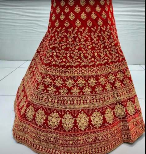 Red Embroidery Bridal Lehenga Choli For Women by New Saree Sansar
