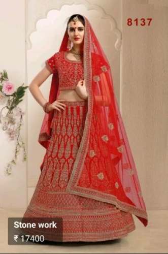 Red Bridal Embroidery Lehenga Choli For Women