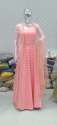 Baby Pink Long Gown With Jacket Style