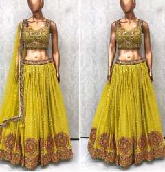 Mehendi Embroidery Lehenga Choli For Women