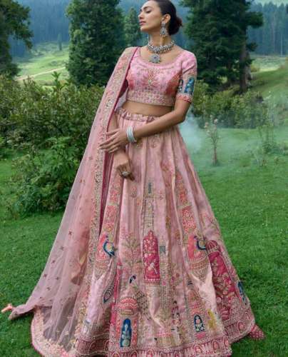 Multi Color Heavy Embroidery Bridal Lehenga Choli by Tanvi Fashions
