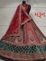 New Collection Heavy Embroidery Velvet Bridal Lehenga Choli thumb 1