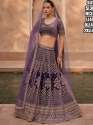Velvet Heavy Embroidery Work Wedding Lehenga Choli thumb 1