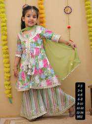 Party Wear Kids Cotton Ready Made Suit