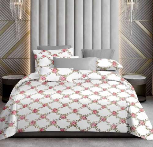 Cotton floral print King Size Bed Sheet