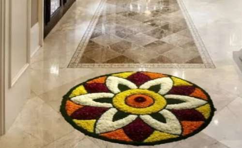 Multi colour Circle Rangoli mat  by WD International