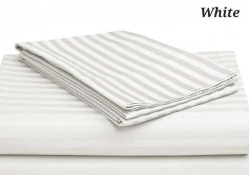 White stripes Hotel Bed Sheets by WD International