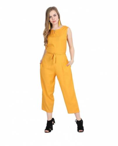 New Collection Rayon Yellow Jumpsuit For Women by Selection King