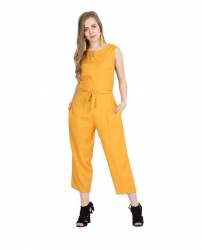 New Collection Rayon Yellow Jumpsuit For Women