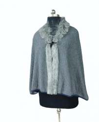 Ladies Grey Color Woolen Poncho 