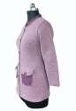 Women Purple Woolen Cardigan with Pockets thumb 1