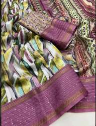 Fancy Digital Print Dola Silk Saree