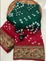 Soft Bandhani Saree With Zari Weaving Work thumb 4