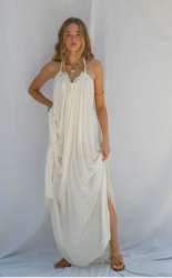 Ladies Designer White Plain Maxi Dress