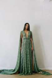 Ladies Fancy Green Maxi dress 
