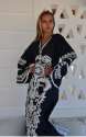 Ladies Navy Blue Embroidered Kaftan thumb 1
