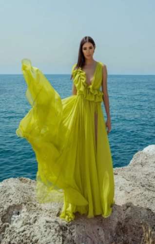 Women Stitched Party Wear Gown 