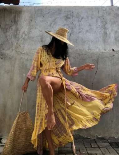 Ladies Cotton Maxi Dress 