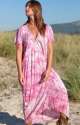 Ladies Tie Dye Long Maxi Dress With Half Sleeves thumb 4