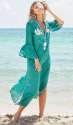 Ladies v-neck Embroidered Kaftan thumb 2