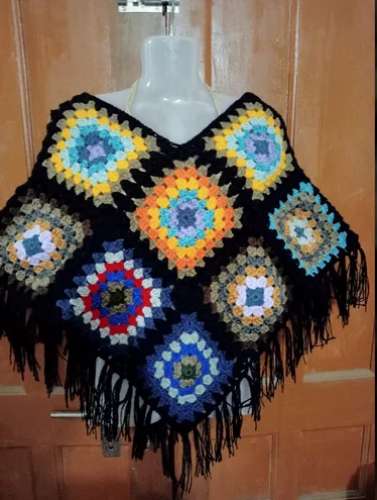 Ladies Handmade Crocheted Poncho  by Trendy Crew Exports