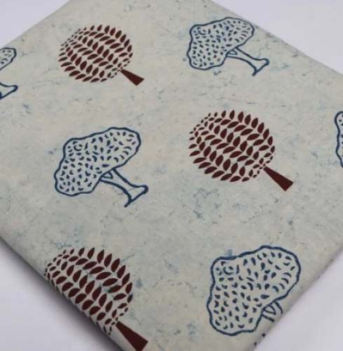 Natural Dabu Bagru Printed Handloom Dress Material by Vandana Textiles
