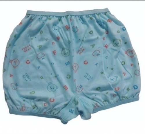 Sky Blue Cotton Printed Bloomers by Saini Knitwears