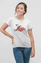 Ladies White T-Shirts With Heart Print 