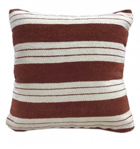 Brown And White Cotton Cushion by CARPET INTERNATIONAL