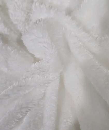 44 inches White Fur Fabric  by Mahesh woollen mills