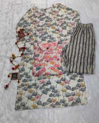 Capsule Cotton Fabric Kurti Pant Set