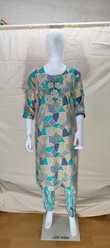 Embroidery Work Cotton Kurti Pant by Sakshi Creaion