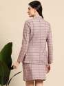 Checkered Blazer & Skirt Co-Ord Set with Slim Fit Design thumb 1