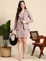 Checkered Blazer & Skirt Co-Ord Set with Slim Fit Design thumb 2