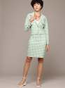 Mint Green Houndstooth Blazer & Skirt Co-Ord Set for Chic Office Looks