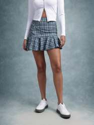 Stylish Tweed Ruffled Mini Skirt | Checkered Pattern for Casual Look | Set of 5 Size(26,28,30,32,34)