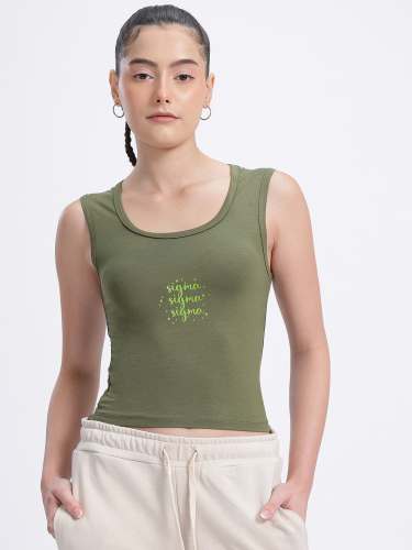 Trendy Sleeveless Bamboo Fabric Crop Tank Top for Women by Gostyle