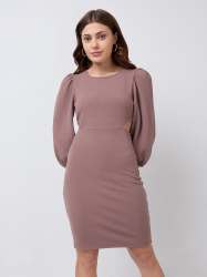 Women Bodycon Dress with Puff Sleeves Perfect for Parties & Events