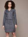 Women Check Co-Ord Set with Blazer & Skirt Smart Office Look