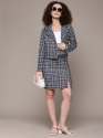 Women Check Co-Ord Set with Blazer & Skirt Smart Office Look thumb 2
