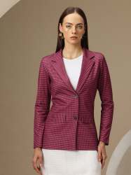 Women Checkered Formal Blazer for Women â€“ Stylish Officewear