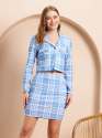 women Co-Ord Set with Blazer Top and Fitted Skirt thumb 3