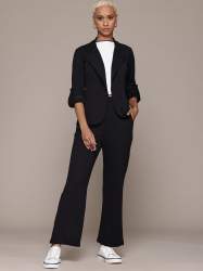 Women Co-ord Set with Rolled Sleeve Blazer and Trouser