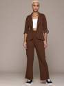 Women Co-ord Set with Rolled Sleeve Blazer and Trouser thumb 2