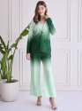 Women Elegant Dark Green Ombre Blazer Co-ord Set in Soft Stretchable Fabric