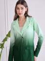 Women Elegant Dark Green Ombre Blazer Co-ord Set in Soft Stretchable Fabric thumb 2