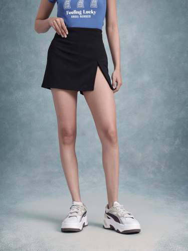 Women Mini Skort with Front Slit | Trendy Short Skirt | Set of 5 Size(26,28,30,32,34)
