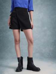 Women Overlap Shorts with Side Pocket | Chic High-Waist Design | Set of 5 Size(26,28,30,32,34)