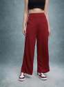 Womenâ€™s Wide Leg Trouser | Relaxed Fit | Stretchable Casual Bottomwear| Set of 4 Size thumb 3