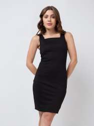Women Sleeveless Bodycon Dress with Square Neckline for Elegant Styling